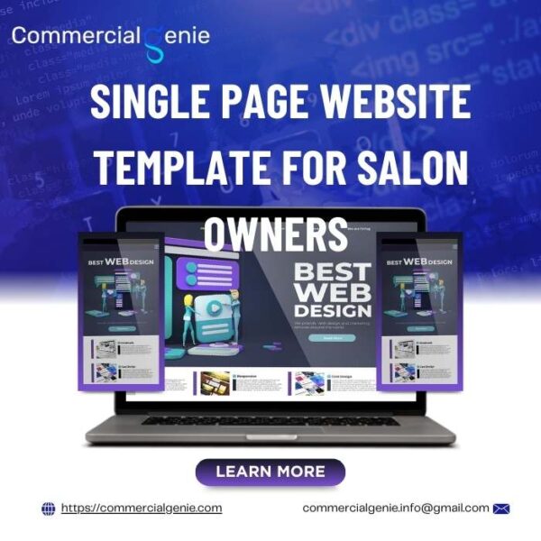 Effortlessly Launch Your Salon's Website with Our One-Page WordPress Template